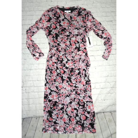 Nine West Dresses & Skirts - Nine West Women's Crew Neck Long Sleeve Floral Dress, Size 8 NWT